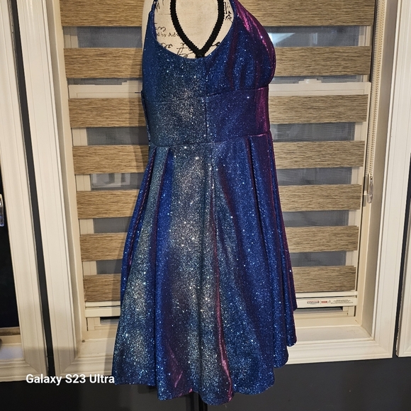 Juniors' Glitter-Knit  Skater Party Dress - Picture 7 of 13